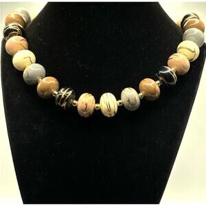 Cream & Gold Beaded Necklace